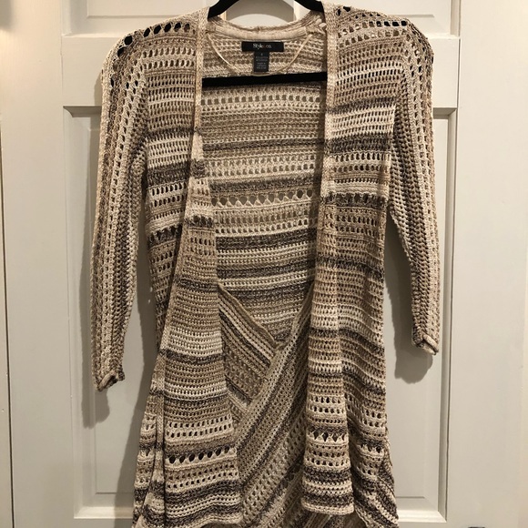 Women’s crochet knit open cotton cardigan - Picture 1 of 3